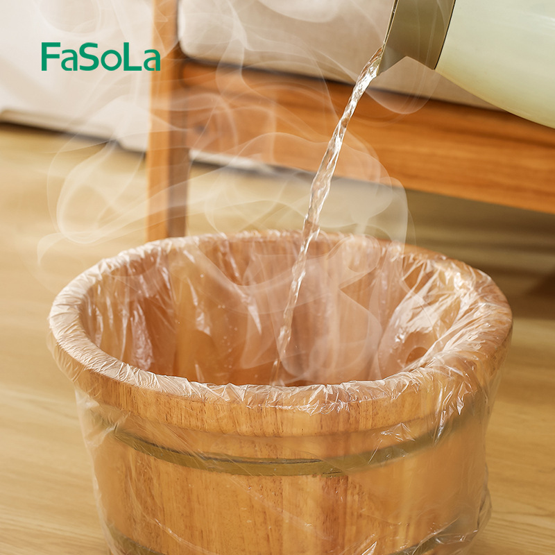FaSoLa一次性泡脚袋足浴袋子木桶专用足疗套洗脚盆塑料膜带沐足袋