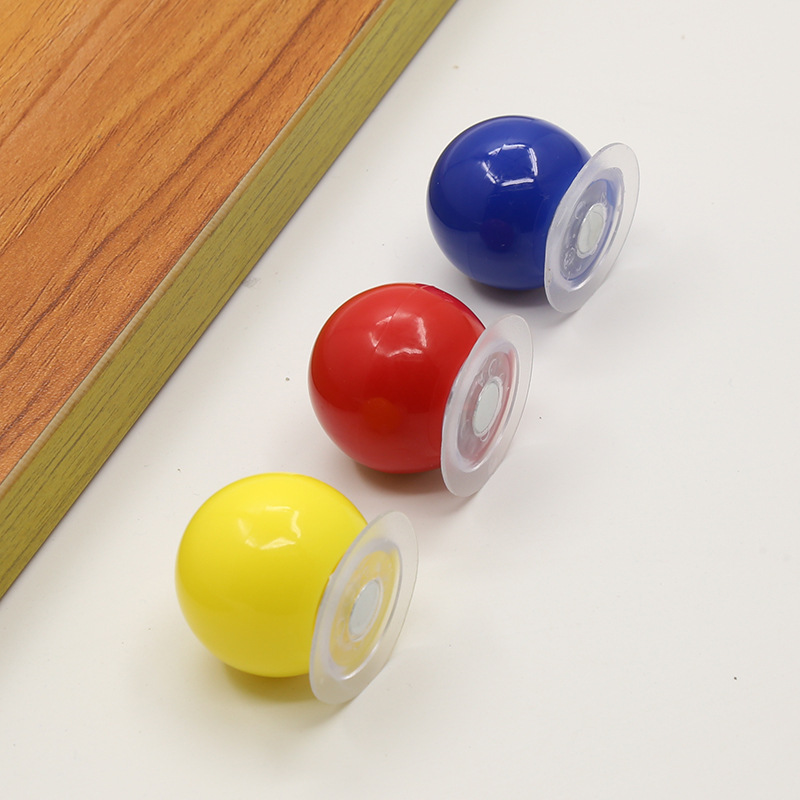 免打孔粘盘彩色柜门拉手瓶子盖子塑料盒球圆形手柄收纳盒抽屉把手