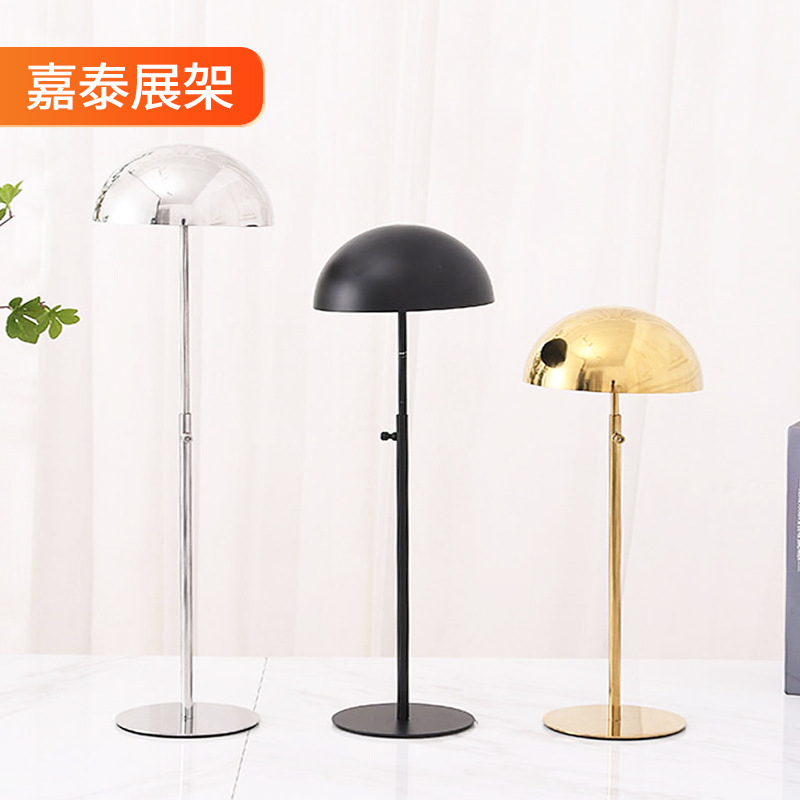 不锈钢帽子展示架商场服饰店台式铁艺帽架可调节陈列货架