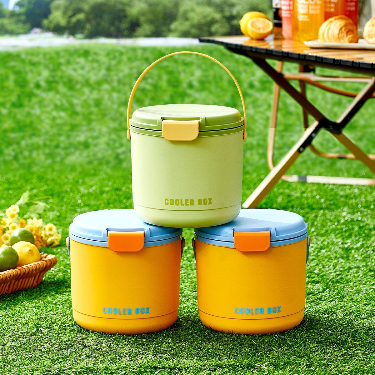 手提冰桶户外野餐露营冰块保温桶家用按压冰格模具冰块保温桶