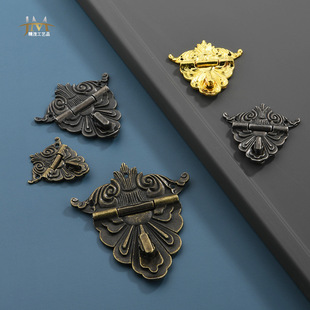 中式仿古复古金色搭扣合金箱扣木盒酒盒锁扣箱扣青古铜箱包配件