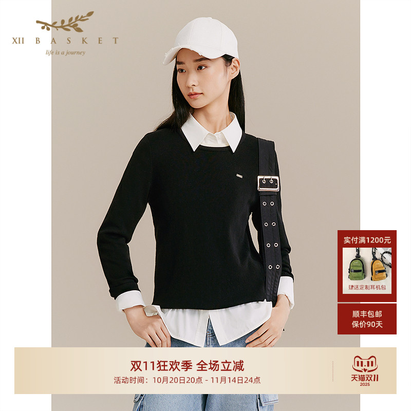 十二篮百搭通勤舒适毛针织衫上衣