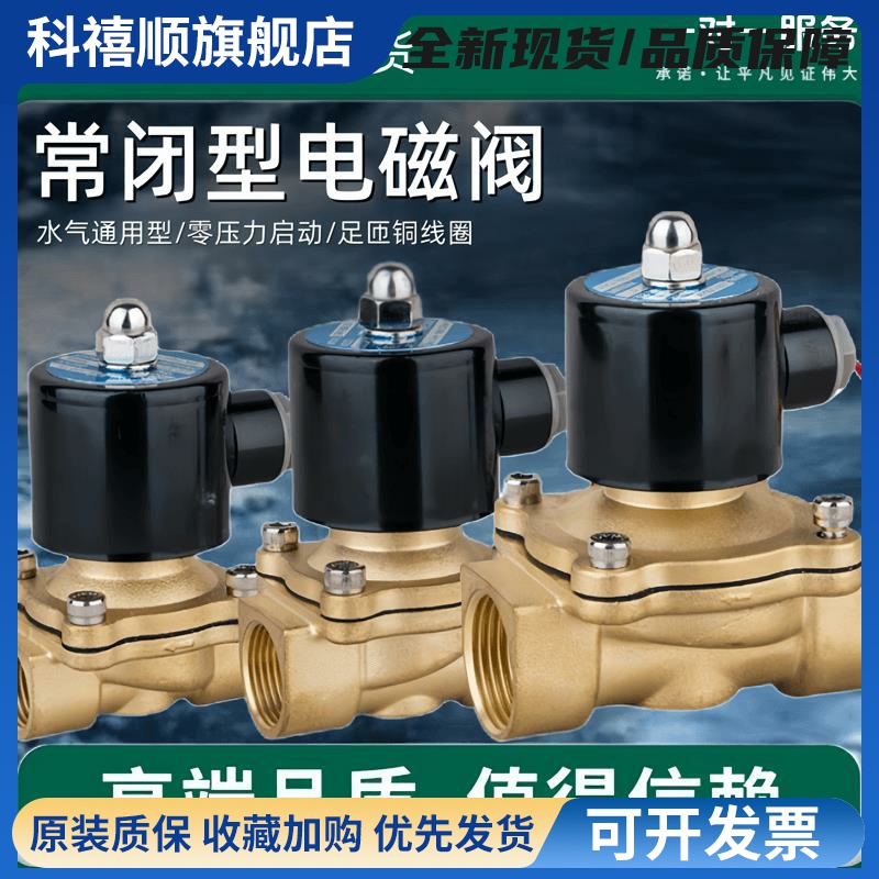 常闭电磁阀水阀20/25/32/50/63/75/90PPR水管开关阀控制阀220V24V