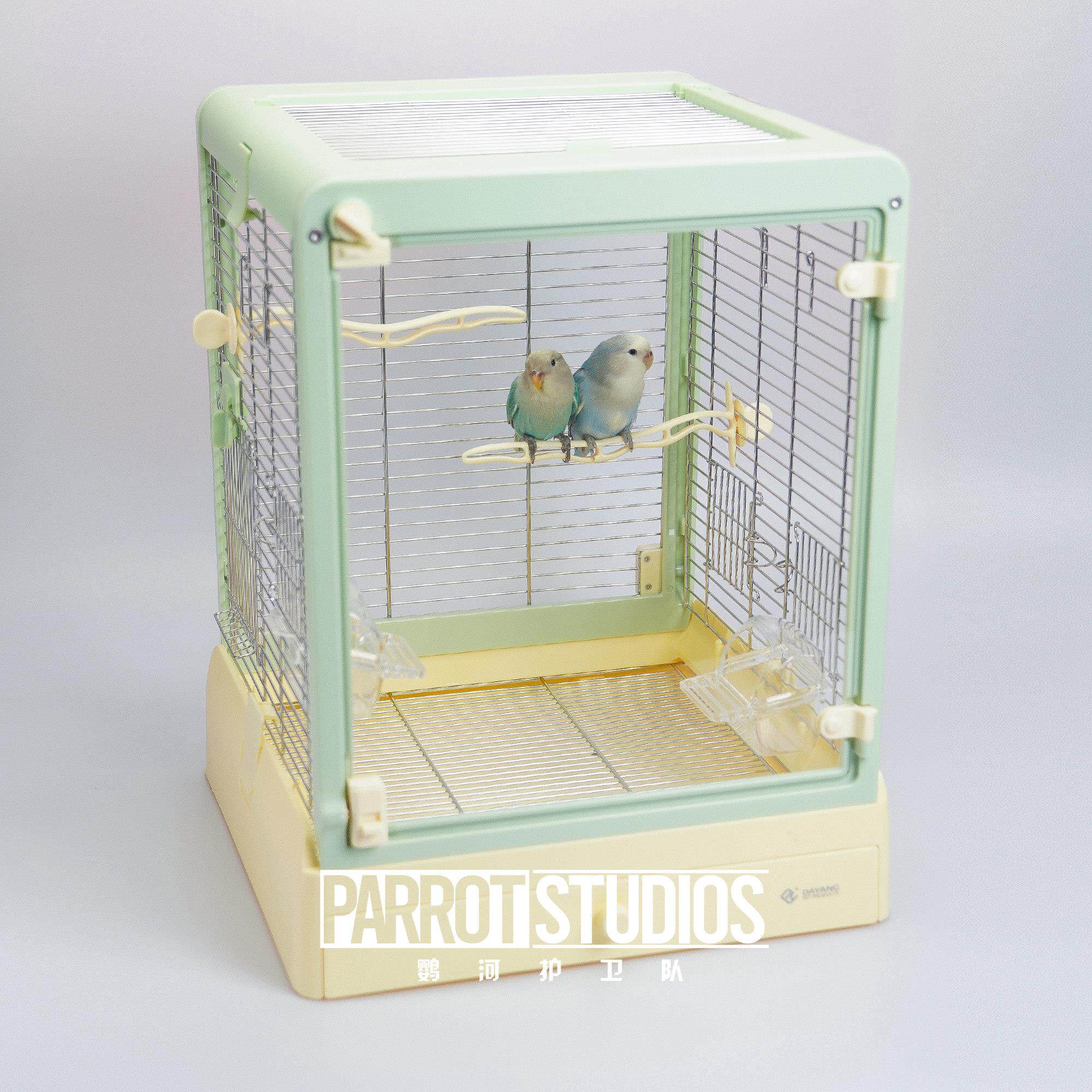 鹦河护卫队 达洋B4002鹦鹉不锈钢鸟笼全景玻璃网面小太阳牡丹笼子