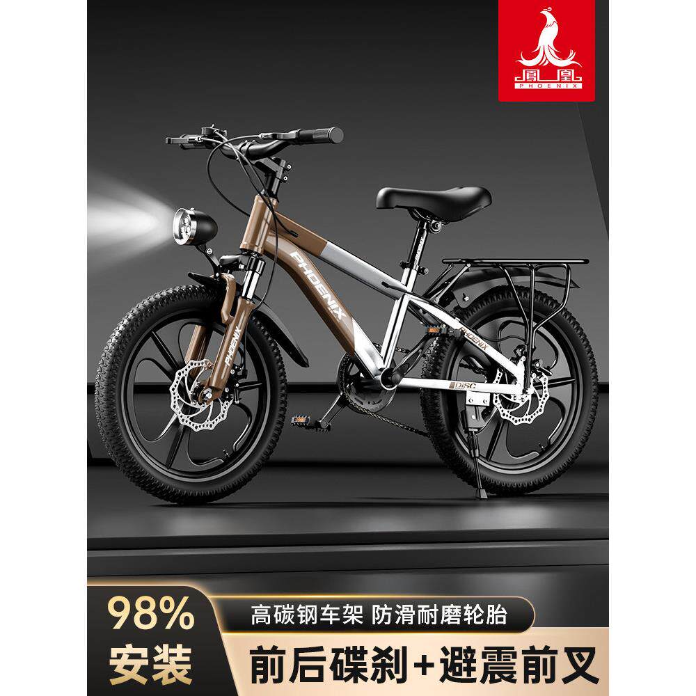 凤凰儿童自行车5-12岁,男孩和女孩,中型和大型儿童20英寸后座变速山地车