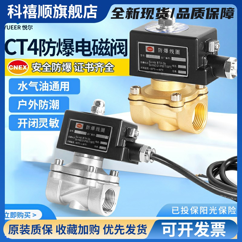 常闭防爆电磁阀矿用水阀气阀管道控制开关阀门dn15 50127v220v24v