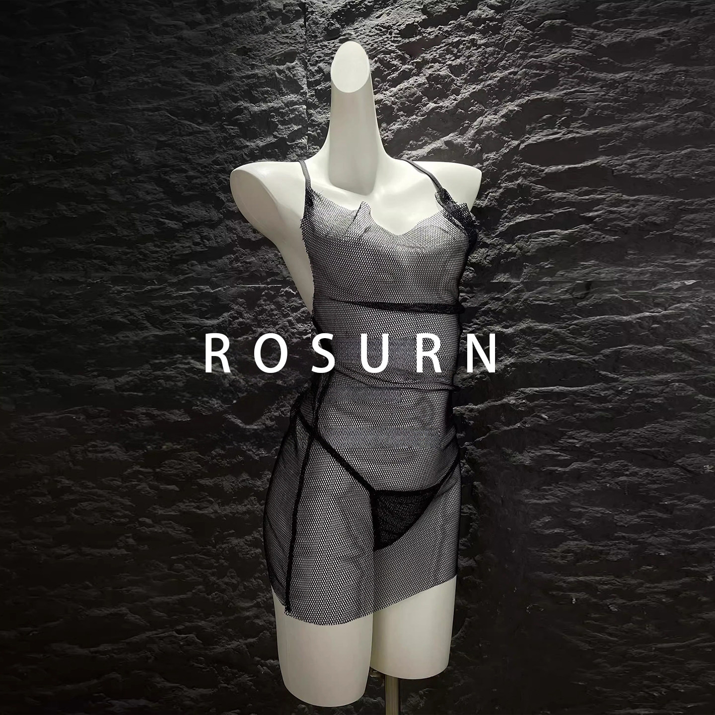 夜曲蔷薇「璀璨尤物」渔网镂空挂脖吊带纯欲睡裙,女士内衣/男士内衣/家居服,内衣配件,淘宝优惠券,粉丝福利购,淘宝优惠卷