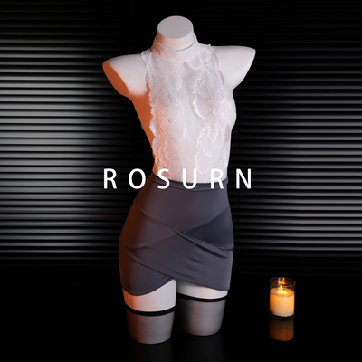 夜曲蔷薇「独爱莲」蕾丝秘书纯欲OL风辣妹包臀性感睡裙