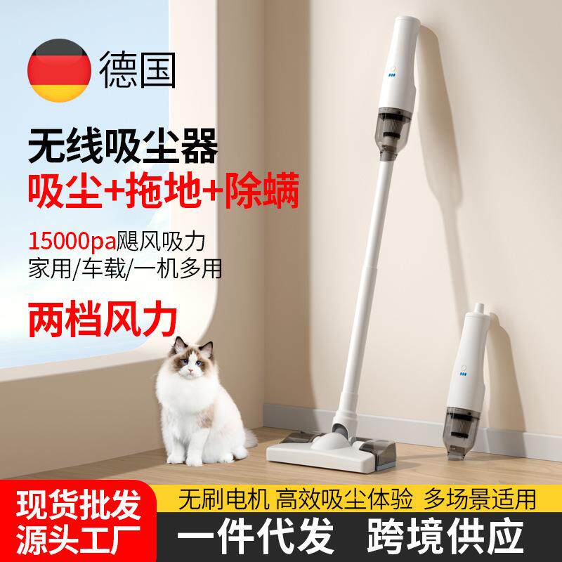 跨境新款无线车载吸尘器大功率迷你充电家用车用沙发宠物吸毛器