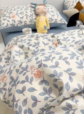 ZQ碎花清新全棉被套单件180x220x240双人200x230m单人被罩1.5米
