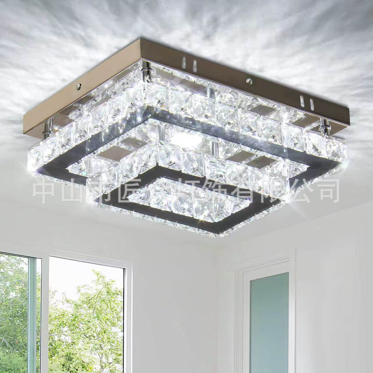 跨境过道灯简约现代led玄关灯走廊灯创意阳台灯led水晶灯吸顶灯具