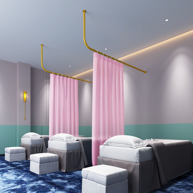 铁艺型横竖杆养生馆床院床帘杆围帘支撑架创意