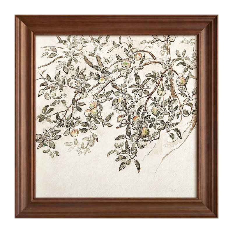 平安果法式中古风线稿素描装饰画玄关斗柜级感美拉德卧室挂画