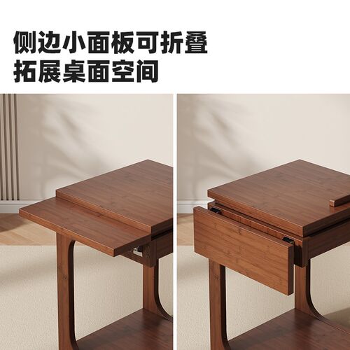 中古风小推沙发边柜侧边几带轮小桌子小茶几小型卧室床桌
