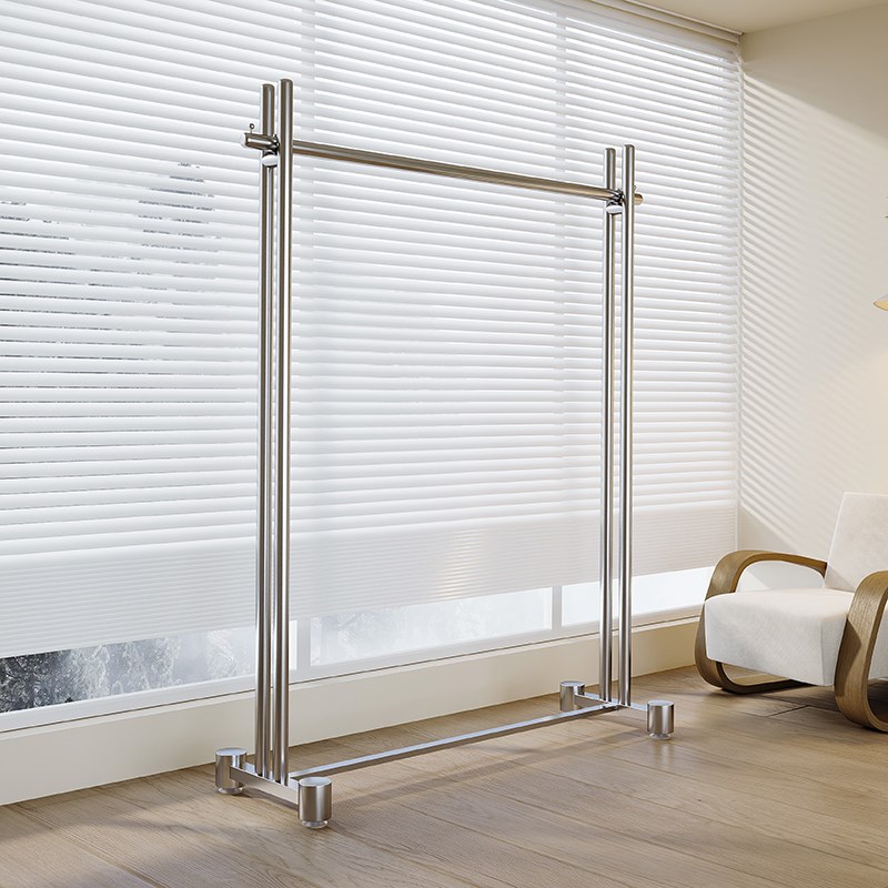 挂衣架落地卧室不锈钢晾衣架简易阳台架子双杆式北欧落地室内衣架