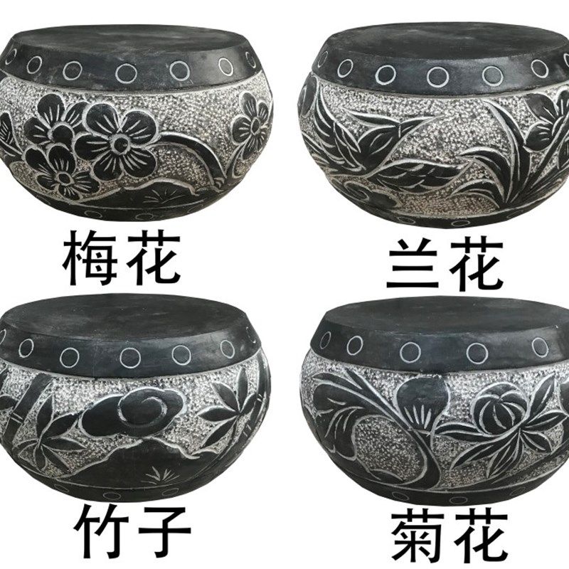 石墩子底座柱墩石青石鼓墩柱顶石空心柱础石柱脚石垫基石雕圆墩