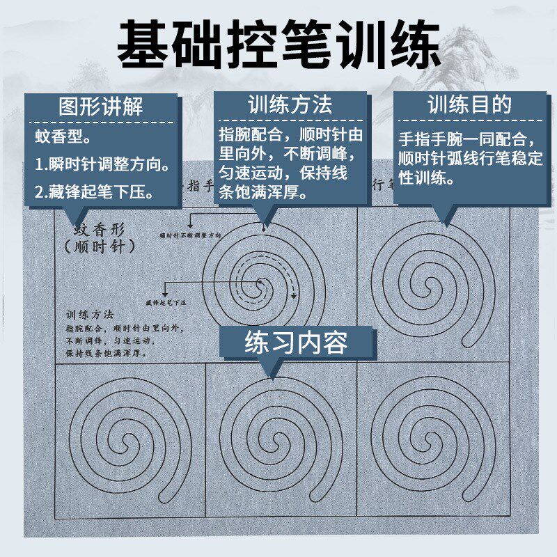 仿宣控笔水写布毛笔水碟书法练习初学者入门学生手指腕训练