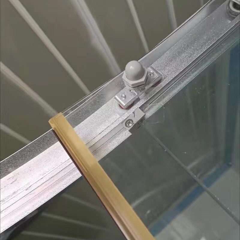 滑轮铝架沐浴房摇摆推拉老式吊轮轮圆弧浴室房吊