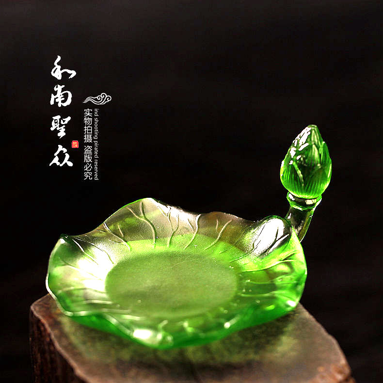 家居室内琉璃盘酥油灯座水杯座檀香盘塔香座蜡烛台盘