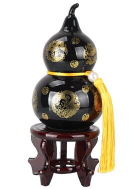 泰山墨玉葫芦天然玉石雕刻业礼品招财家居