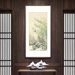 新玄关装饰画入户走廊过道挂画竹子国画 王飞涯 晨溪竹语图