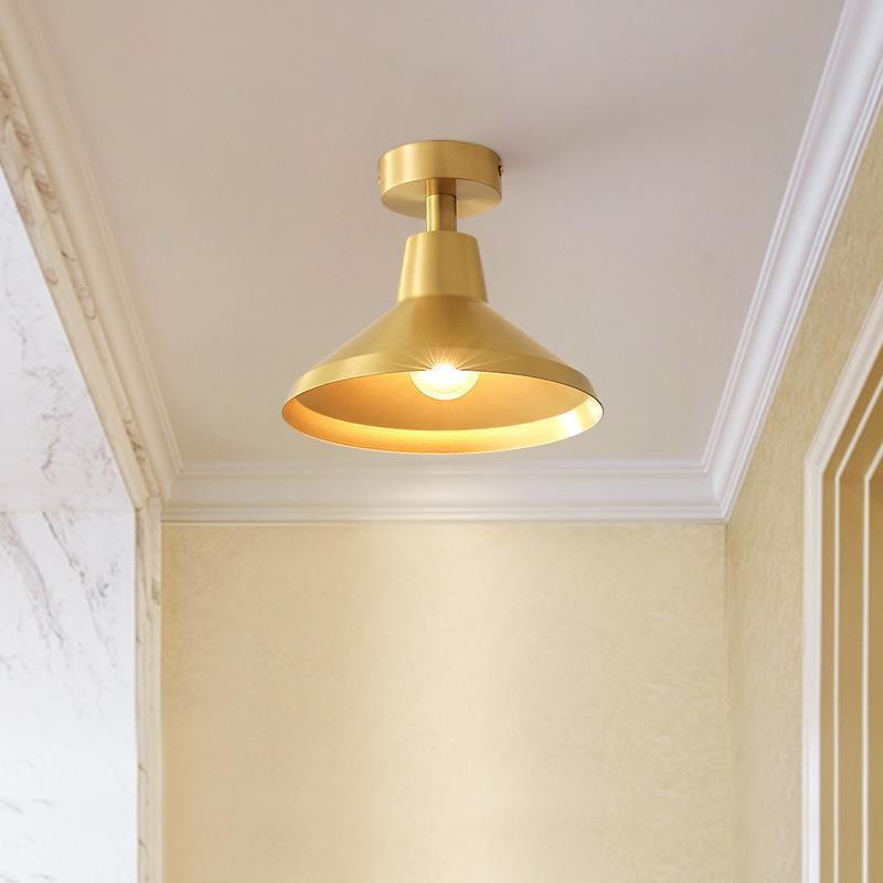 美式复古走廊过道灯欧式卧室玄关入户法式门厅阳台楼梯全铜吸顶灯