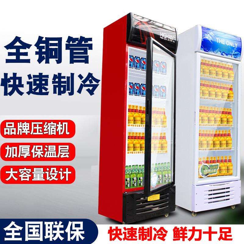 饮料柜商用立式冰柜冰箱玻璃单门超市冷柜啤酒饮品保鲜冷藏展示柜