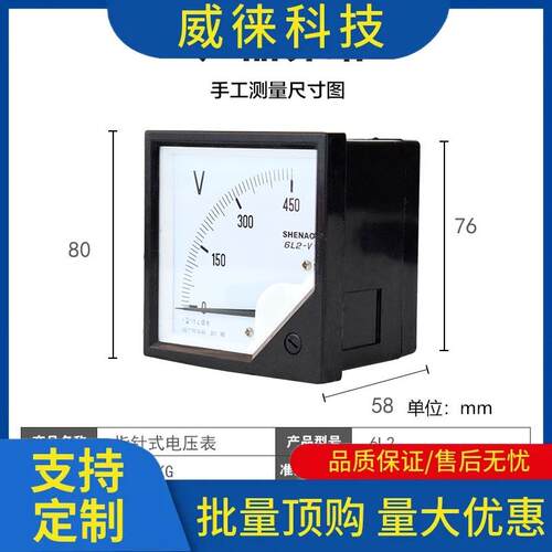 议~指针式 电流表 电压表 6L2-V 150V 250V 300V 450V 500V 6C2-V