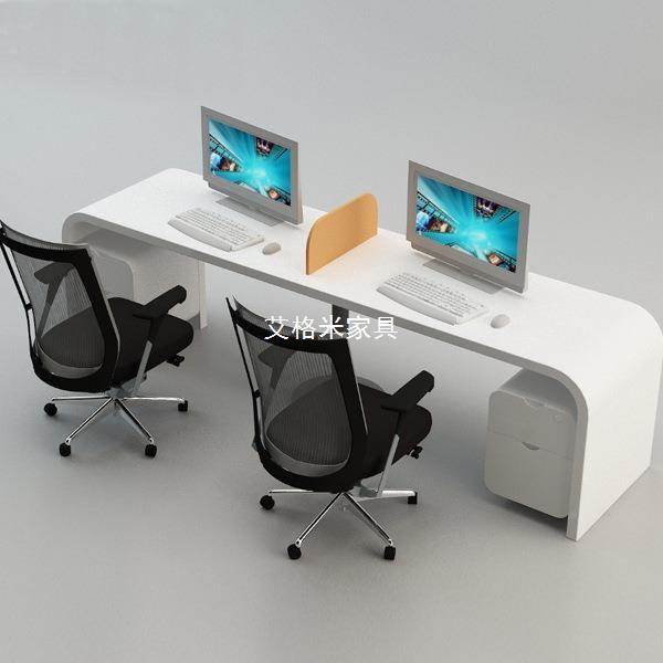 烤漆职员风办公桌约现代办公桌椅组合4人6人员工位简卡屏座电脑桌