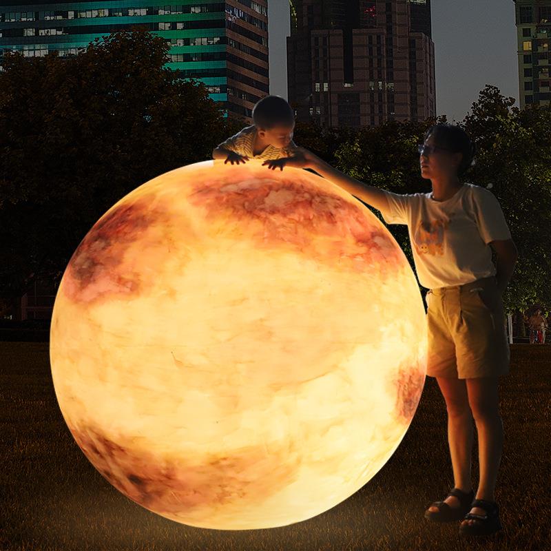 户外发1光球星球灯L月ED发光圆球灯景观装草饰庭院坪灯意球形创灯