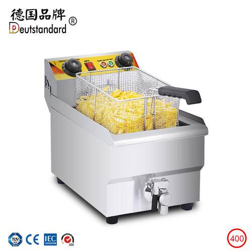 11L油炸锅商用单缸油炸机炸鸡米花薯条机器设备大容量电炸炉 摆摊