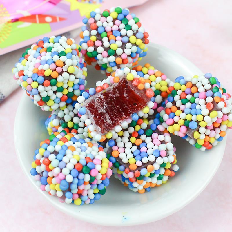 这个糖IGC也太看了吧！进口西洲S好EOJ国U牌葡韩萄味彩虹软糖儿童