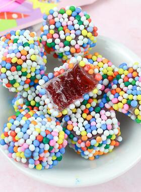 这个糖IGC也太看了吧！进口西洲S好EOJ国U牌葡韩萄味彩虹软糖儿童