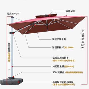 加厚防晒布户外遮阳伞庭院伞室外罗马伞露台阳台大太阳伞保安庭伞