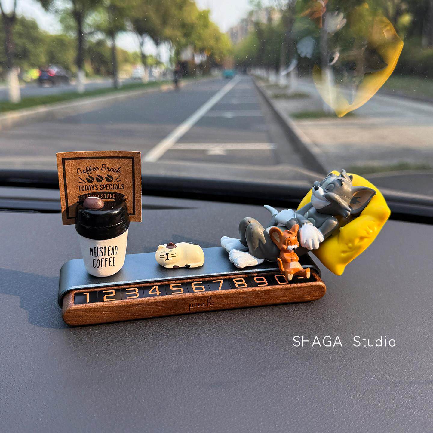 SHAGA/载停车号码牌挪车电话牌可隐藏汽车内装饰摆饰可爱2026新款