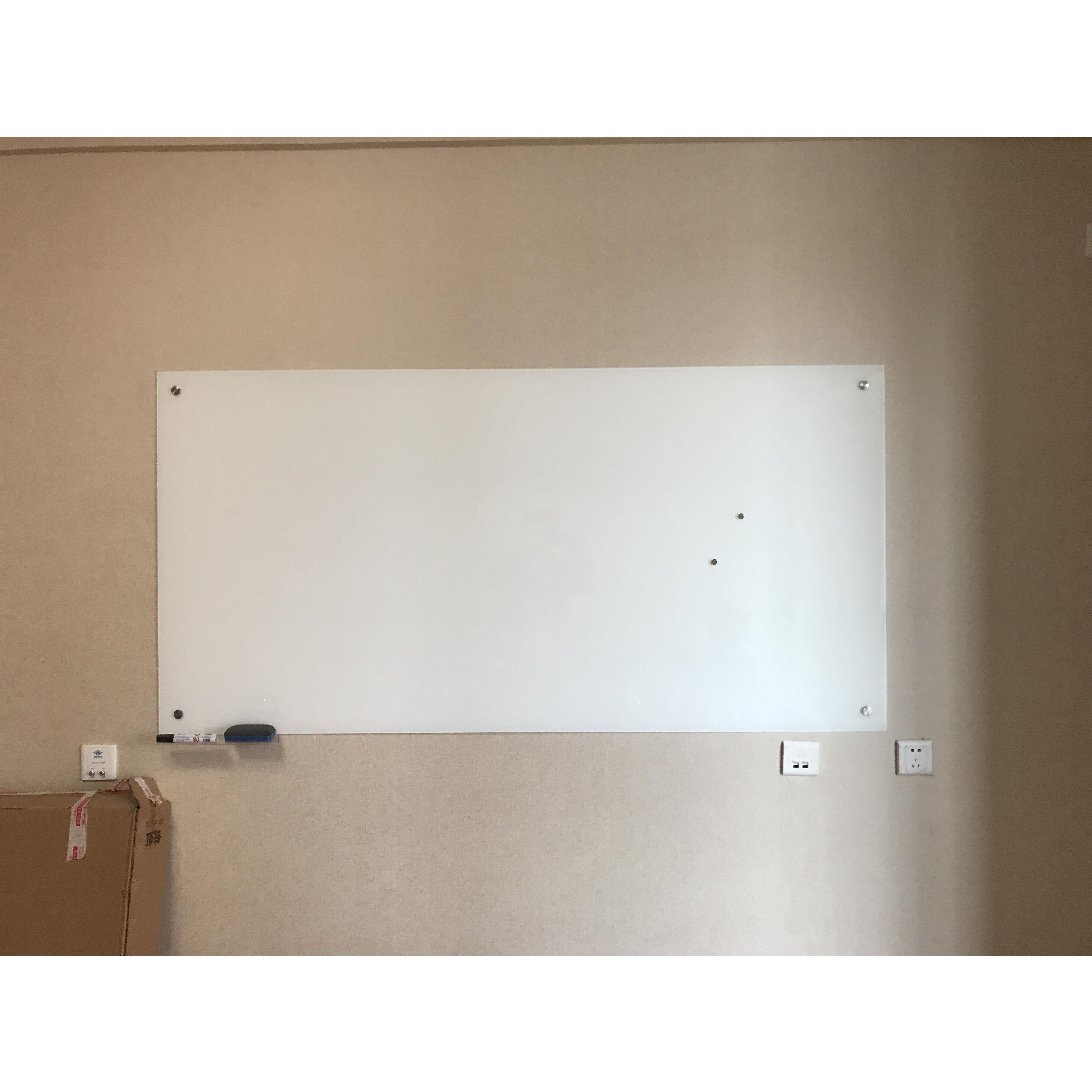 北京磁性钢化玻璃白板挂式定制办公会议室黑板写字板记事画板教学
