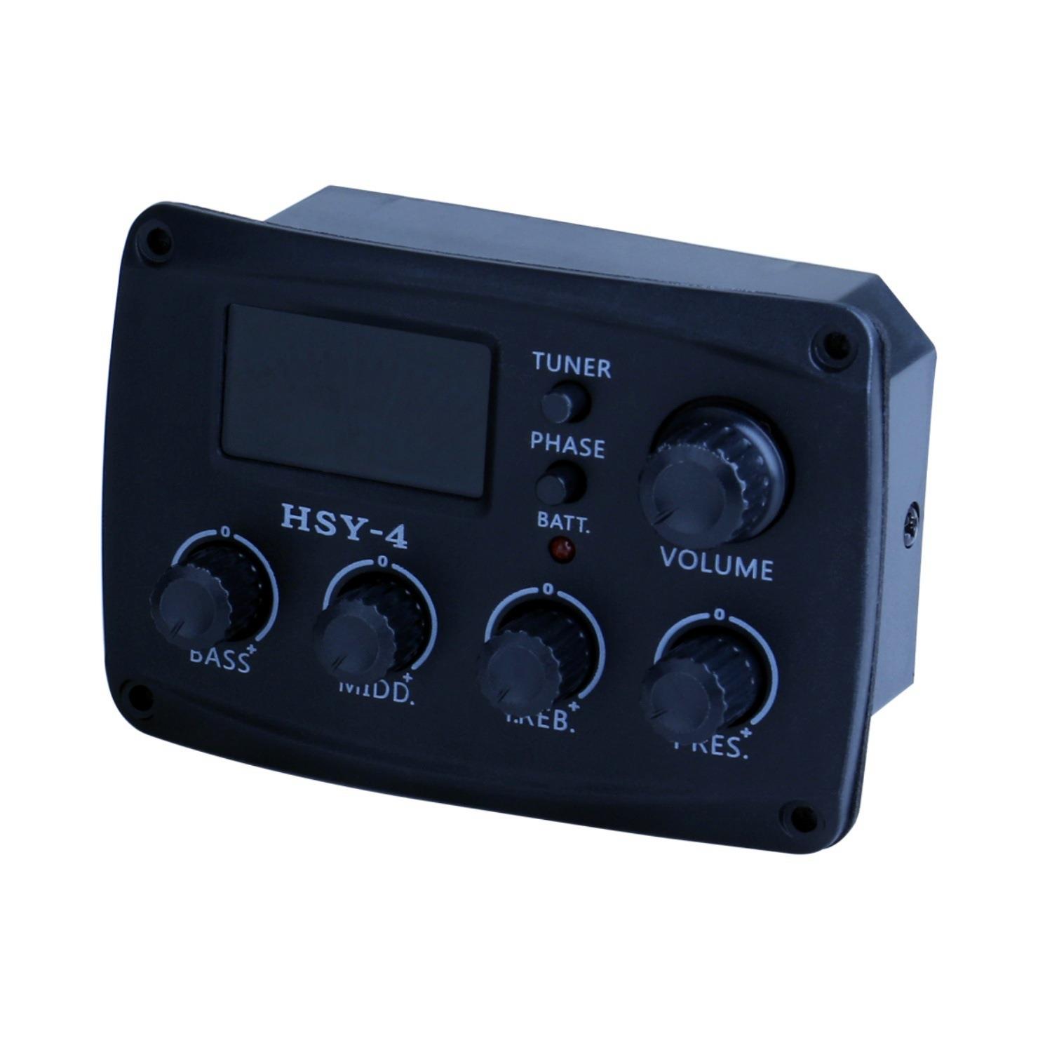 木吉他拾音器 HSY-4 四段民谣古典吉他拾音器电箱琴EQ均衡器调音