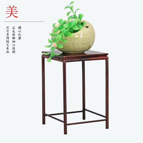 红木明方形底座茶壶瓶盆景古玩架实木质工艺品