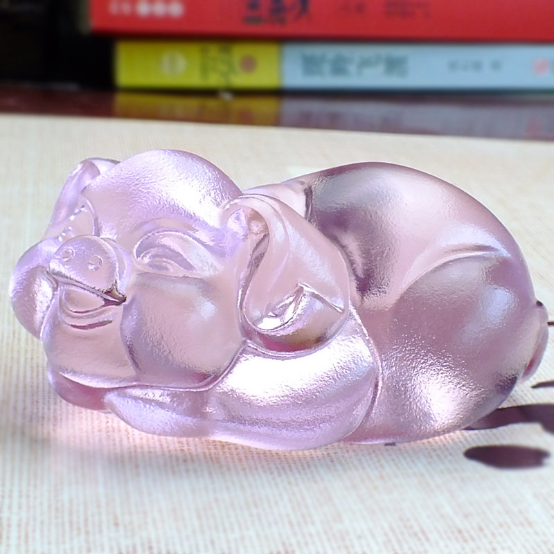 酒柜装饰琉璃猪猪猪宝宝工艺品水晶小猪招财金猪饰品爱