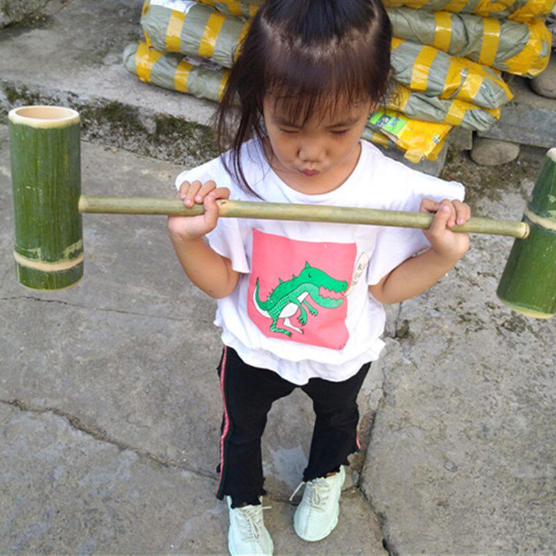 小孩子举重感统训练器材教学设备竹子杠铃竹筒杠铃幼儿园
