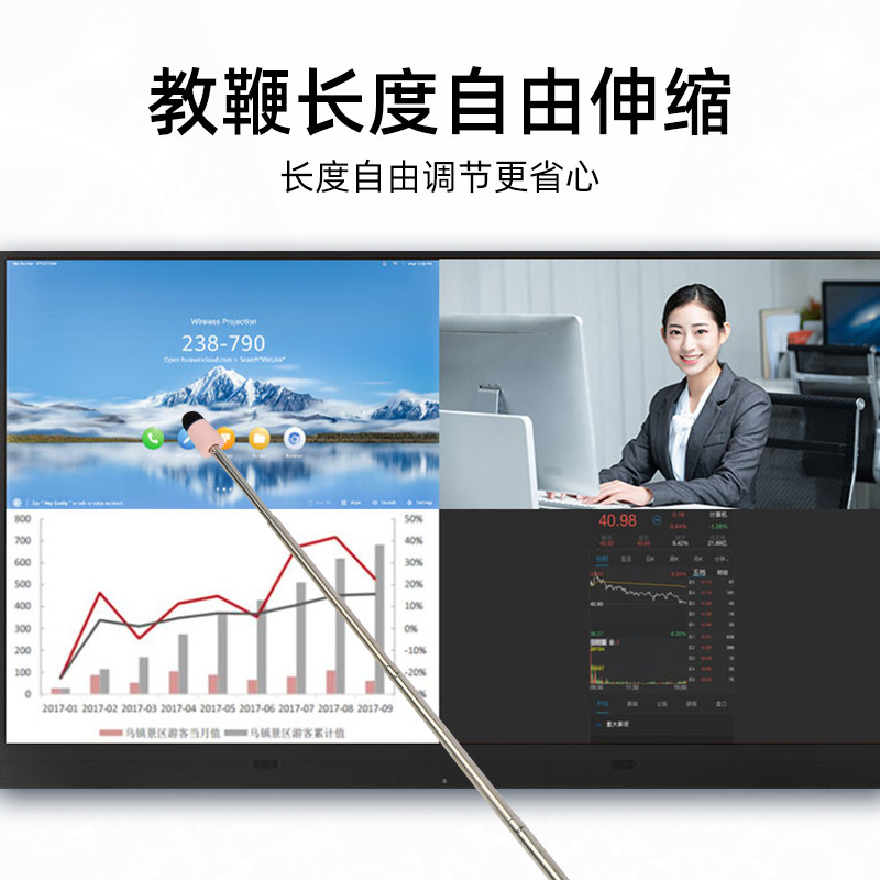 力创电子白板翻页笔教鞭伸缩通用激光触控屏幕教师幻灯片切换