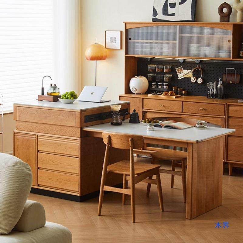 北美实木岛台餐桌一体家用小户型樱桃木可伸缩吧台岩板中岛台餐桌,农机/农具/农膜,其它农用工具,淘宝优惠券,粉丝福利购,淘宝优惠卷