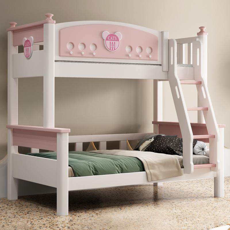XMF2113粉白挂梯全实木上下床双层床小户型宿舍高低床双人儿童,农机/农具/农膜,其它农用工具,淘宝优惠券,粉丝福利购,淘宝优惠卷