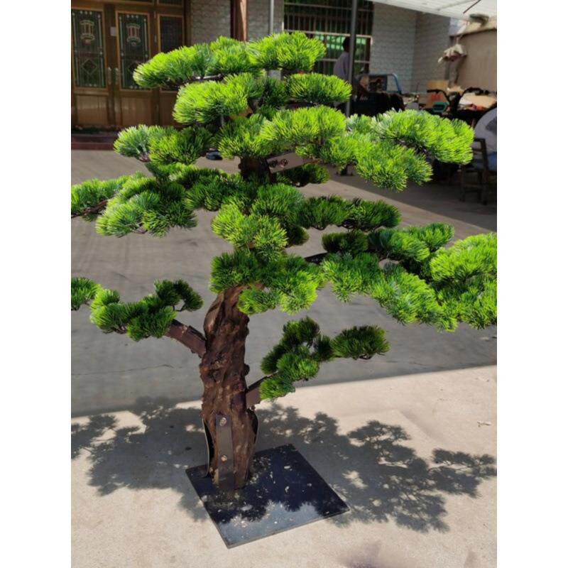 迎客松仿真松树罗汉松假松树商场酒店装饰造型美人迎客松景观摆件