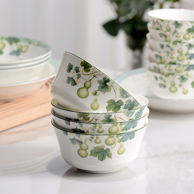 金岚玉唐山骨瓷大饭碗6英寸