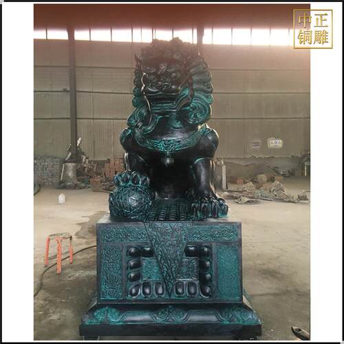 内蒙古铜狮子 一对铸铜汇丰狮子制作厂 寓意故宫铜狮子