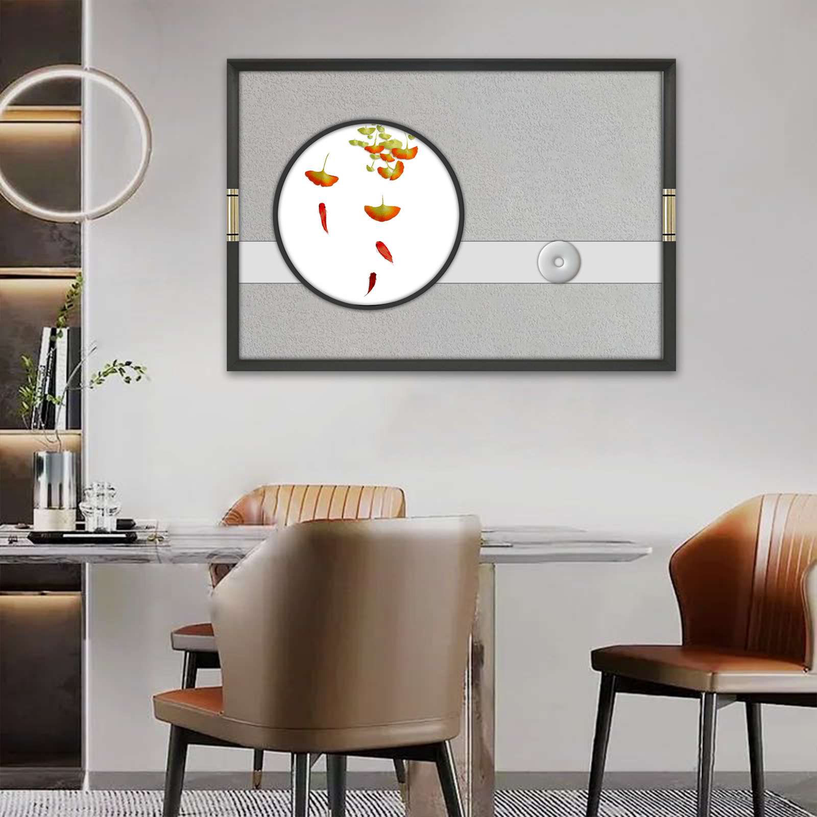 定制餐厅装饰画饭厅墙壁画中式轻奢挂画苏绣刺绣成品画带框背景墙图片