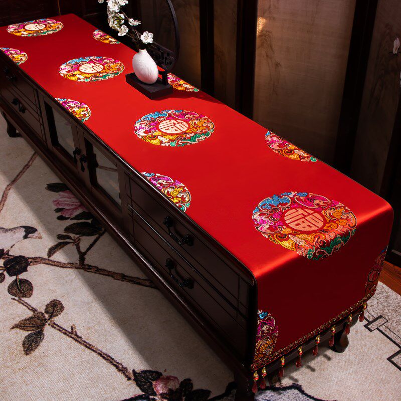 新电视柜桌布茶几桌垫茶几布茶台布艺长条床头柜防尘罩巾