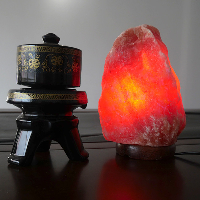 盐灯 鸽血红盐灯 喜马拉雅水晶灯巴基斯坦天然岩灯创意氛围灯