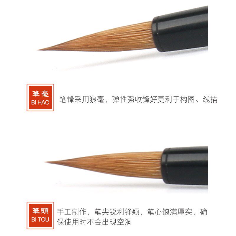 邹氏农耕笔庄工笔勾线笔国画狼毫十大名牌毛笔 一品叶筋